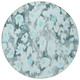 8' Round Teal Round Floral Washable Non Skid Indoor Outdoor Area Rug