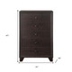 31" Espresso Solid Wood Five Drawer Dresser