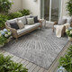 5' X 8' Gray and Ivory Abstract Washable Non Skid Indoor Outdoor Area Rug