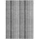 3' X 5' Gray Striped Washable Non Skid Indoor Outdoor Area Rug