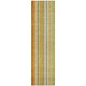8' Runner Tan Orange and Green Striped Washable Non Skid Indoor Outdoor Runner Rug