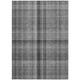 10' X 14' Gray Plaid Washable Non Skid Indoor Outdoor Area Rug