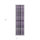 2' X 8' Purple Gray and Black Plaid Washable Non Skid Indoor Outdoor Area Rug