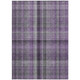 9' X 12' Purple Plaid Washable Non Skid Indoor Outdoor Area Rug