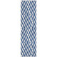 2' X 8' Navy and White Geometric Washable Non Skid Indoor Outdoor Runner Rug