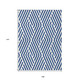 9' X 12' Navy and White Geometric Washable Non Skid Indoor Outdoor Area Rug