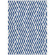 10' X 14' Navy and White Geometric Washable Non Skid Indoor Outdoor Area Rug