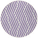 8' Purple And White Round Geometric Washable Indoor Outdoor Area Rug