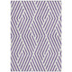 8' X 10' Purple and White Geometric Washable Non Skid Indoor Outdoor Area Rug