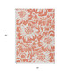 3' X 5' Salmon and Ivory Floral Washable Non Skid Indoor Outdoor Area Rug