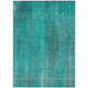 3' X 5' Teal Striped Washable Non Skid Indoor Outdoor Area Rug