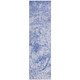 8' Runner Blue Abstract Washable Non Skid Indoor Outdoor Runner Rug