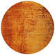 8' Round Orange Round Abstract Washable Non Skid Indoor Outdoor Area Rug