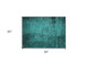 2' X 3' Teal Abstract Washable Non Skid Indoor Outdoor Area Rug