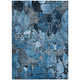 5' X 8' Blue And Gray Abstract Washable Indoor Outdoor Area Rug