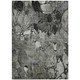 9' X 12' Gray Abstract Washable Indoor Outdoor Area Rug