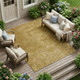 9' X 12' Tan Abstract Washable Indoor Outdoor Area Rug