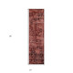 8' Runner Merlot Abstract Washable Non Skid Indoor Outdoor Runner Rug