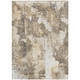 8' X 10' Taupe and Ivory Floral Washable Non Skid Indoor Outdoor Area Rug