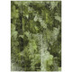 3' X 5' Green Floral Washable Non Skid Indoor Outdoor Area Rug