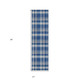 8' Runner Navy and Ivory Plaid Washable Non Skid Indoor Outdoor Runner Rug