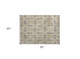 2' X 3' Beige and Gray Floral Medallion Washable Non Skid Indoor Outdoor Area Rug