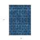 8' X 10' Navy and Gray Floral Medallion Washable Non Skid Indoor Outdoor Area Rug