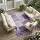 10' X 14' Purple Patchwork Washable Indoor Outdoor Area Rug