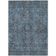 10' X 14' Navy and Black Oriental Washable Non Skid Indoor Outdoor Area Rug