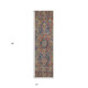 8' Runner Red Orange and Blue Oriental Washable Non Skid Indoor Outdoor Runner Rug