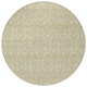 8' Round Light Green Round Damask Washable Non Skid Indoor Outdoor Area Rug
