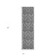 8' Runner Gray Damask Washable Non Skid Indoor Outdoor Runner Rug