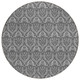 8' Round Gray Round Damask Washable Non Skid Indoor Outdoor Area Rug