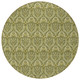 8' Round Green Round Damask Washable Non Skid Indoor Outdoor Area Rug