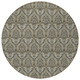 8' Round Taupe and Beige Round Damask Washable Non Skid Indoor Outdoor Area Rug