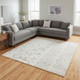 9' X 12' Ivory And Silver Floral Distressed Non Skid Area Rug