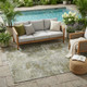 5' X 8' Green Abstract Washable Indoor Outdoor Area Rug