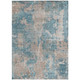 3' X 5' Teal and Taupe Abstract Washable Non Skid Indoor Outdoor Area Rug