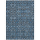 10' X 14' Blue And Black Floral Washable Indoor Outdoor Area Rug