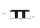 70" Black Faux Marble and Wood Double Pedestal Base Dining Table