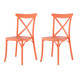 Set of Two Salmon Heavy Duty Plastic Outdoor Stacking Dining Chairs
