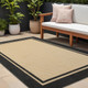 10' X 13' Beige And Black Indoor Outdoor Area Rug