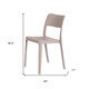 Set of Two Taupe Heavy Duty Plastic Outdoor Stacking Accent Chairs