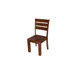 Set of Two Brown Solid Wood Ladder Back Dining Side Chairs