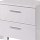 23" White Two Drawers Mirrored Nightstand