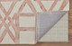 2' X 3' Ivory Pink and Tan Wool Geometric Hand Tufted Area Rug