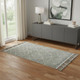4' X 6' Green Wool Geometric Hand Knotted Area Rug