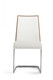 Set of Two White and Silver Upholstered Faux Leather Dining Side Chairs