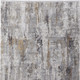 13' X 20' Gray Ivory and Gold Abstract Power Loom Area Rug With Fringe