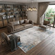 10' X 13' Ivory Gray and Blue Abstract Power Loom Area Rug With Fringe